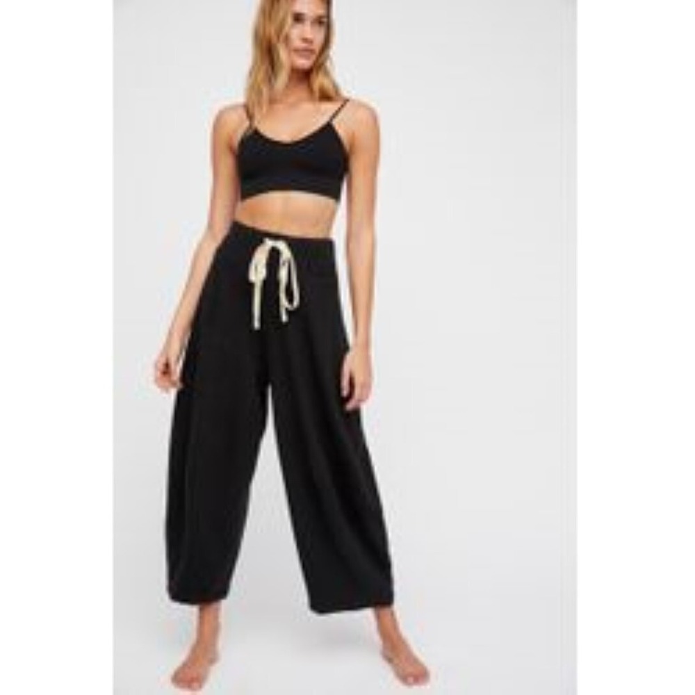 Free People Wild Is The Wind Drawstring Wide-Leg Palazzo Pants Womens XS Beach